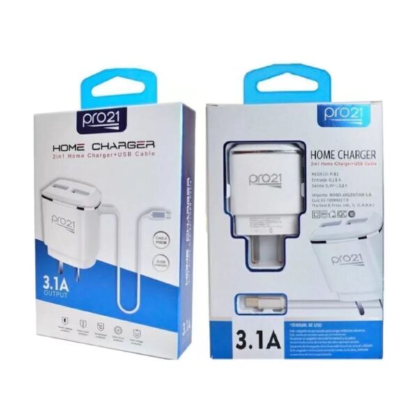 Cargador Pro21 Home Charger 3.1A V8